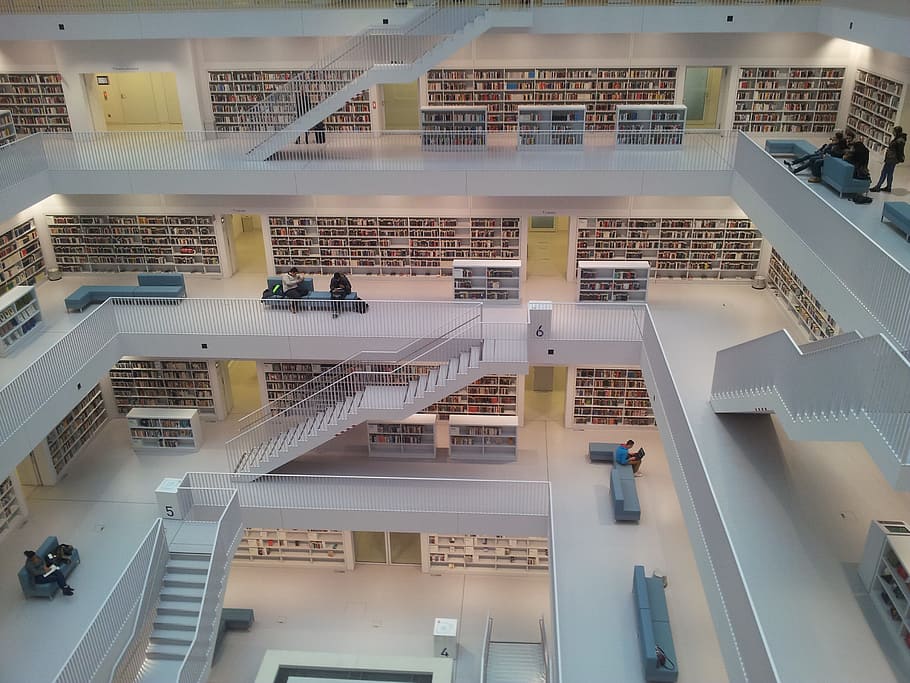 Library, Stuttgart, Architecture, know, learn, read, study HD wallpaper