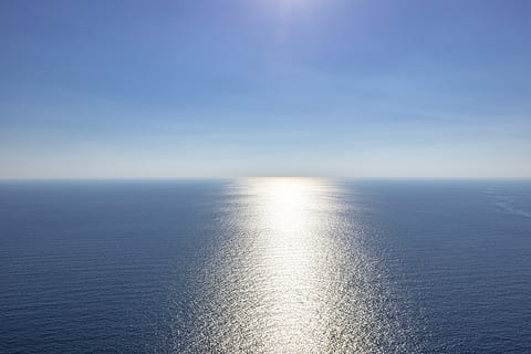 landscape photography of ocean under clear sky during daytime HD wallpaper