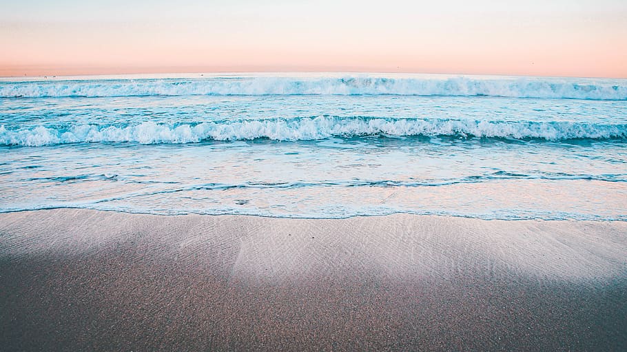 sea waves crashing on shore, ocean wave on shore, beach, water HD wallpaper