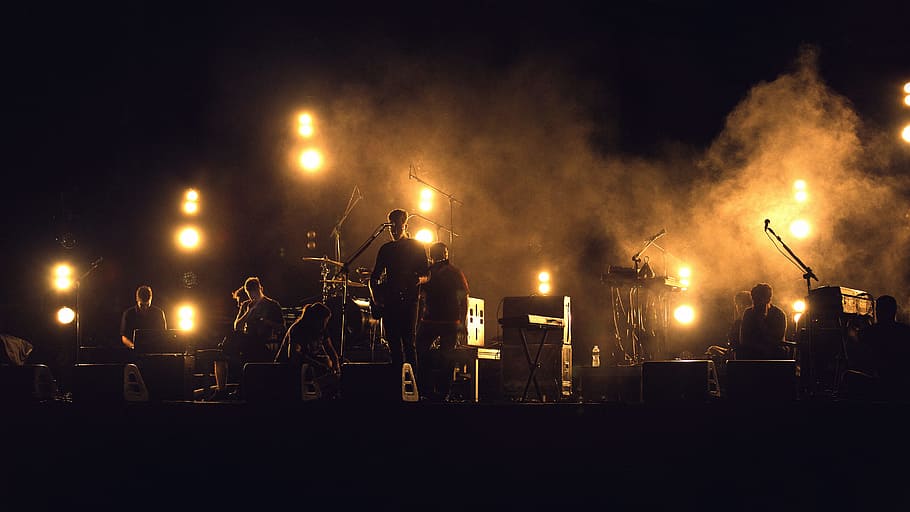 photo of band playing on stage, silhouette of band on stage, Scalene, HD wallpaper