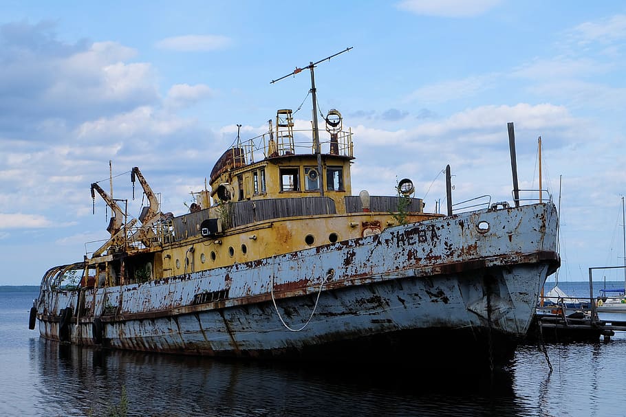 ship, rust, corrosion, antiquity, boat, ships, the lone, shipping