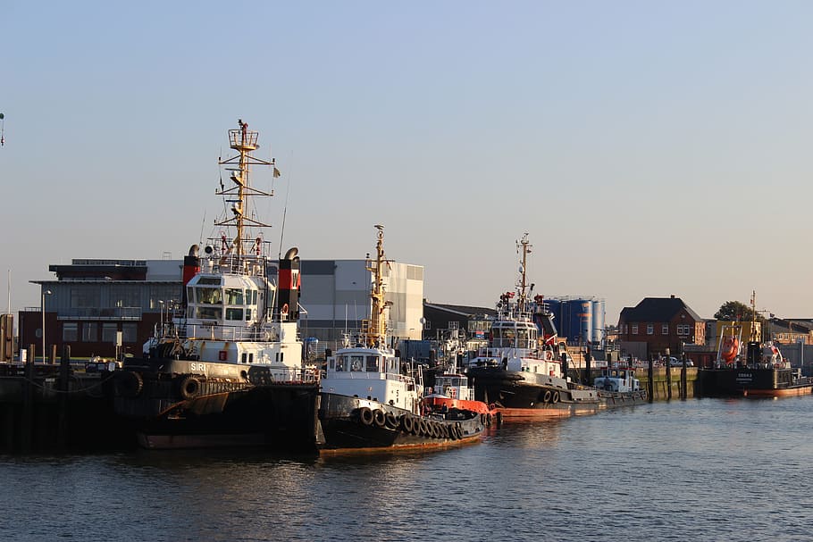 Port, Tug, Germany, Ship, Cuxhaven, water, nautical vessel HD wallpaper