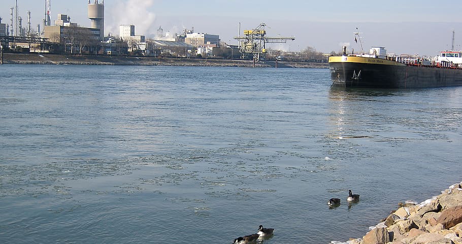 Rhine, Shipping, River, Industry, landscape, water, sea, harbor HD wallpaper