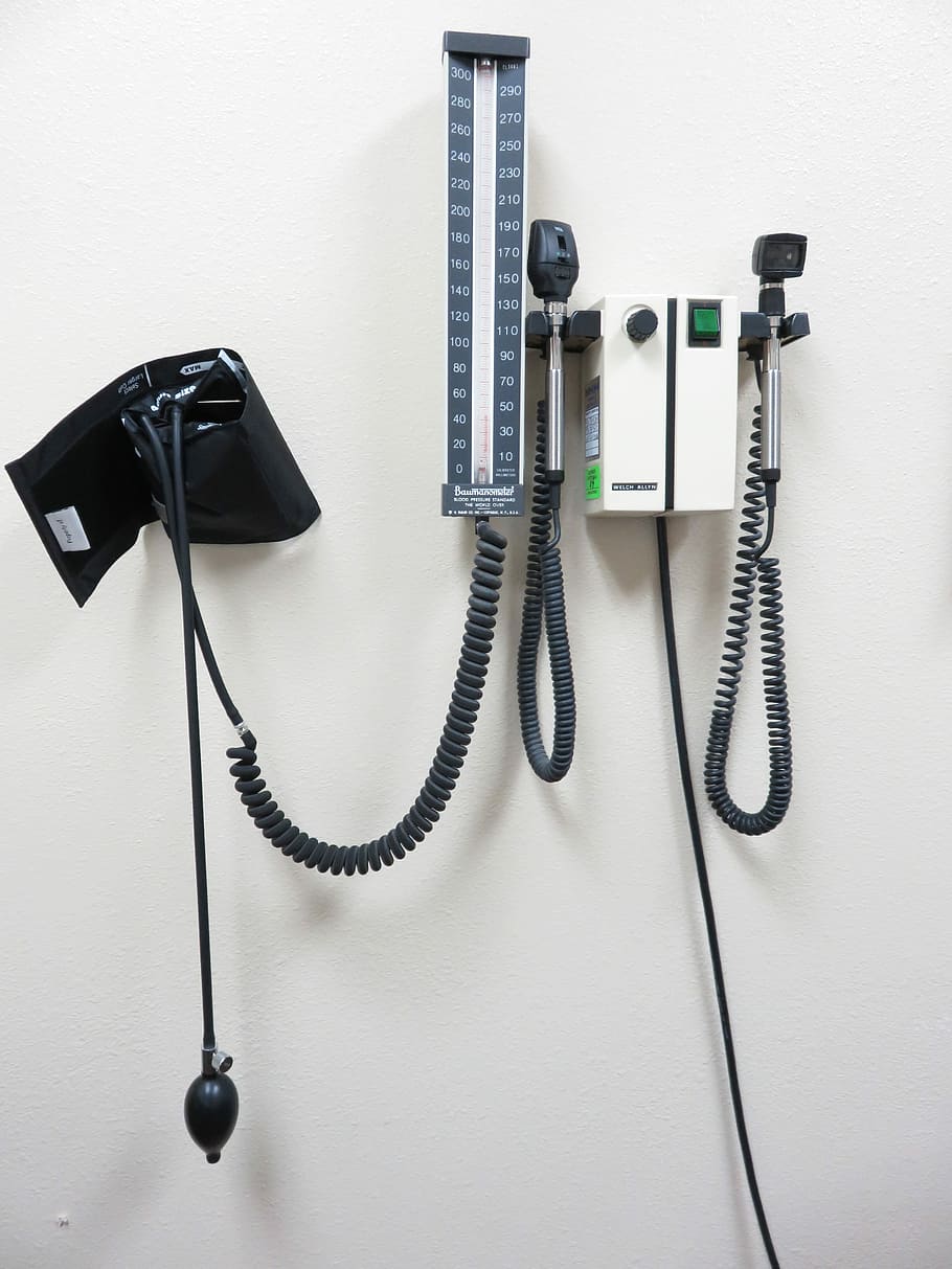 black stethoscope on white surface, Blood Pressure, Hypertension, HD wallpaper