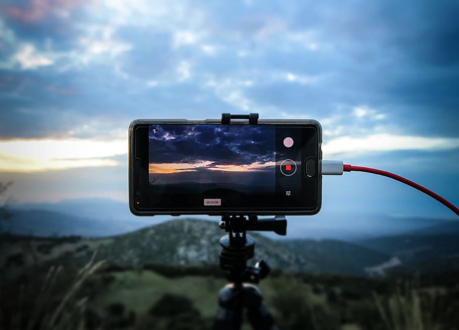 blue, sky, cloud, nature, mountain, landscape, highland, blur HD wallpaper