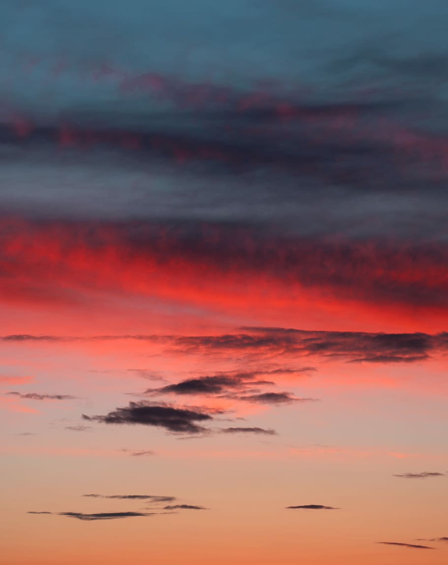 red and gray sky, photo of white and blue sky, sunset, cloud - sky HD wallpaper