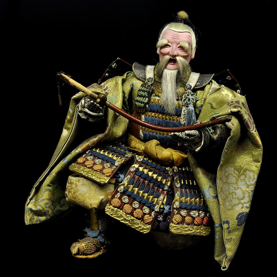 chinese man holding sword action figure toy, Emperor, Samurai