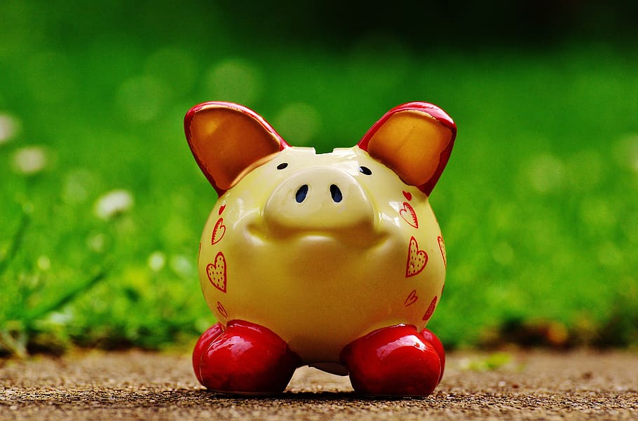 piggy bank, heart, funny, ceramic, save, savings bank, money, HD wallpaper