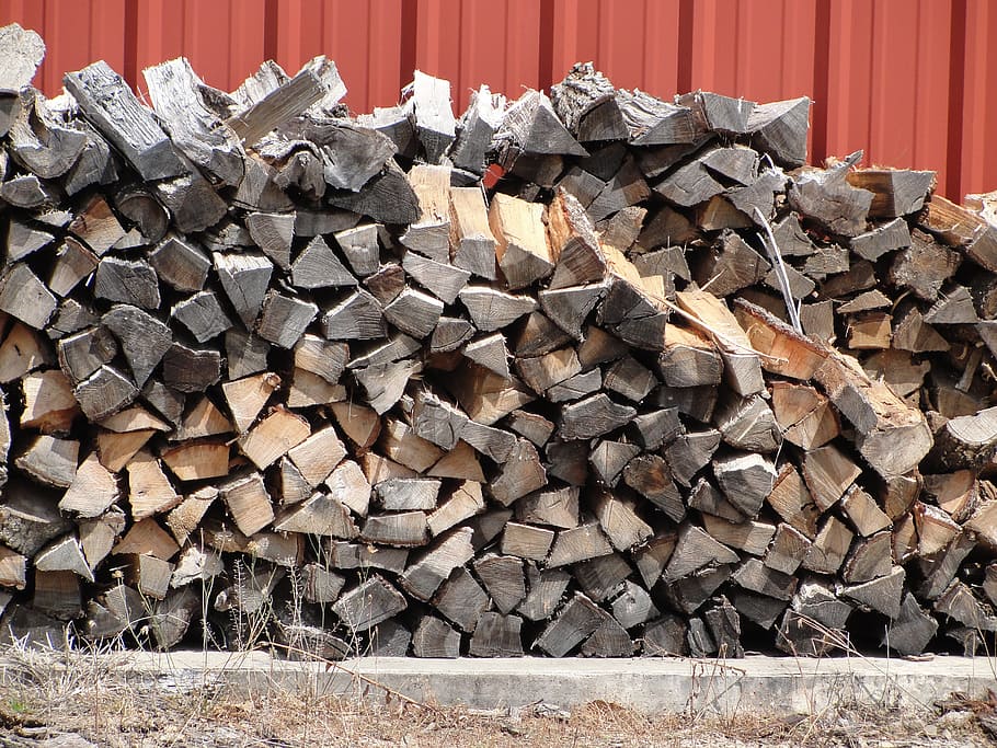 wood pile, firewood, split wood, corded, stacked wood, timber, HD wallpaper