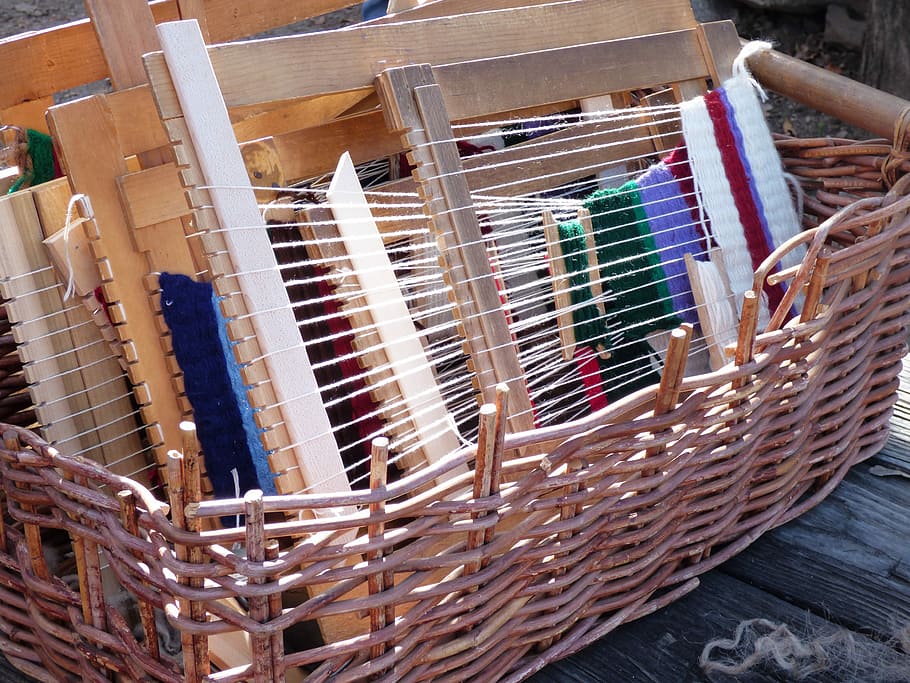 Basket, Weaving, Weave, Wool, Cotton, linen, wicker, woven, HD wallpaper