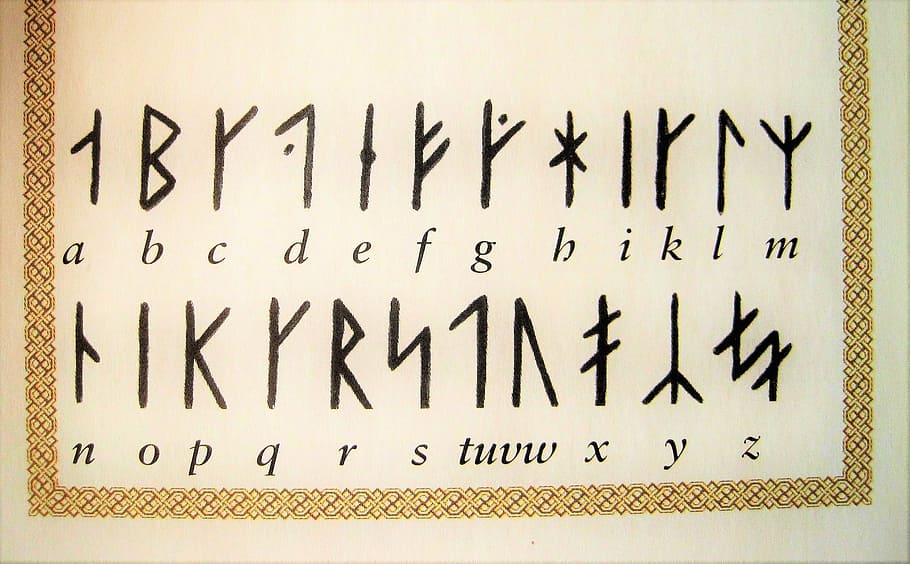 alphabet poser, runic scripture, germanic-characters, old characters