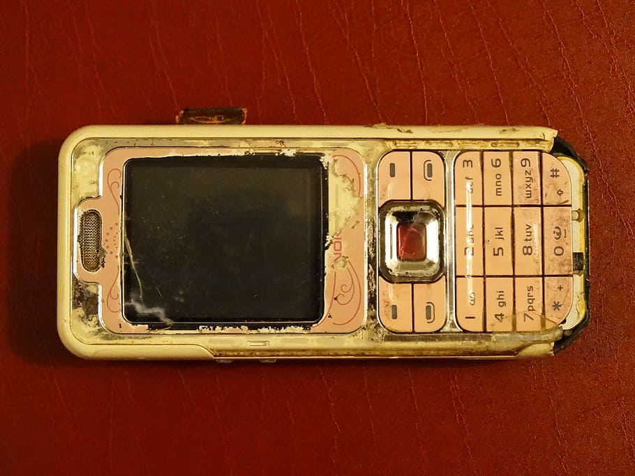 cell phone, nokia, old, screwed up, no people, technology, communication, HD wallpaper