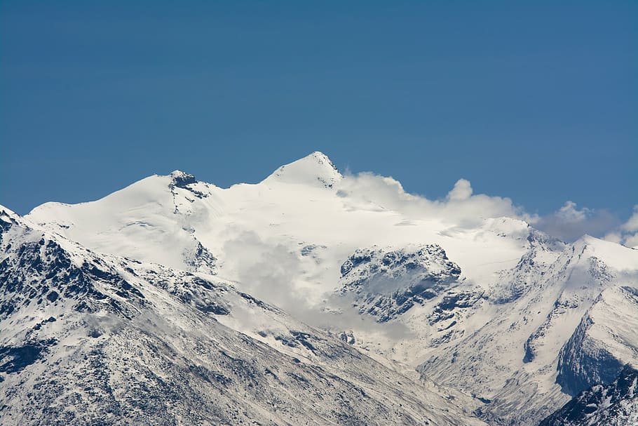 mountain, sky, spring, winter, clouds, snow, blue, white, alpes HD wallpaper