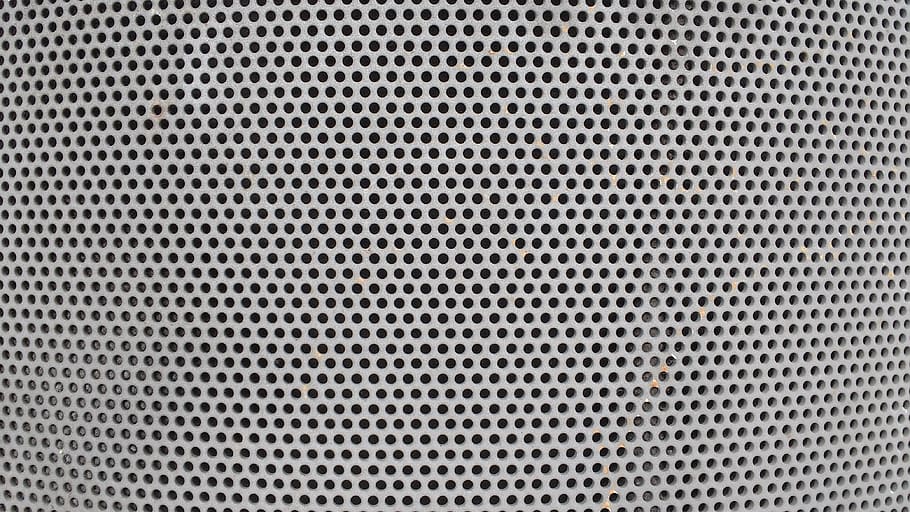 perforated sheet, curved, holes, many, regularly, metal, pattern, HD wallpaper