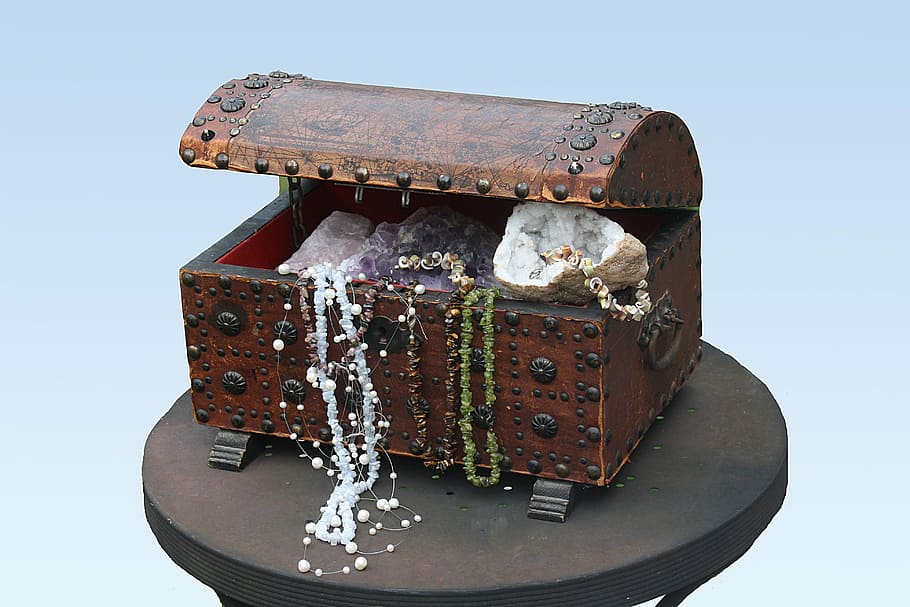 Hd Wallpaper Treasure Chest Gems Box Open Decoration