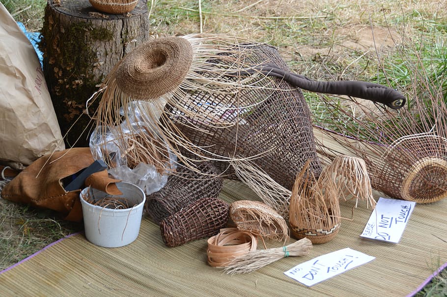 baskets, weaving, homemade, handmade, woven, natural, traditional HD wallpaper