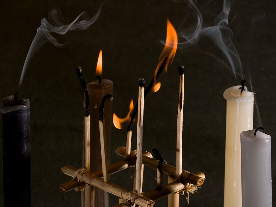 flame, matches, ignition, fire, light, smoke, candles, fire - Natural Phenomenon HD wallpaper