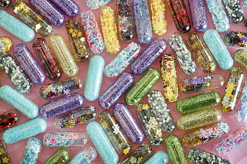 assorted glitter capsules, pill, pharmacy, pattern, drug, abstract HD wallpaper