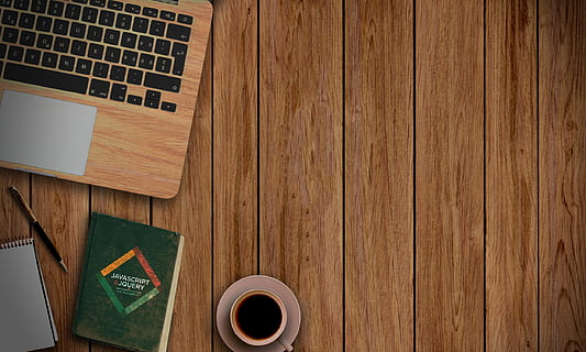white ceramic cup beside green book, web design, coding, web developing HD wallpaper