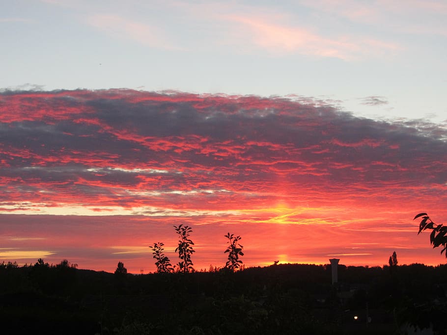 sunset, sky, color orange, cloud - sky, orange color, beauty in nature HD wallpaper