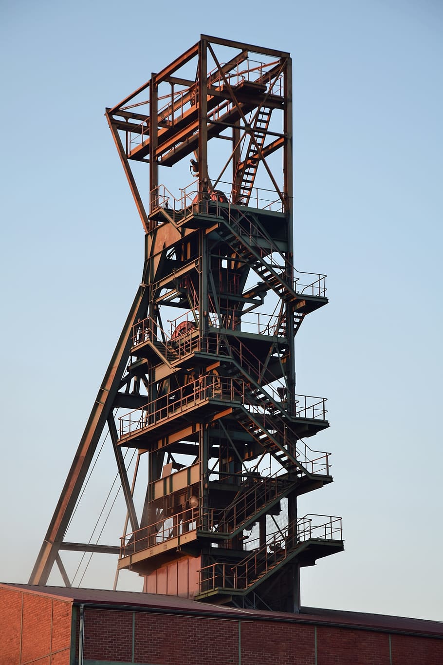 Headframe, Evening Sun, Bay, System, bay system, industry, sky HD wallpaper