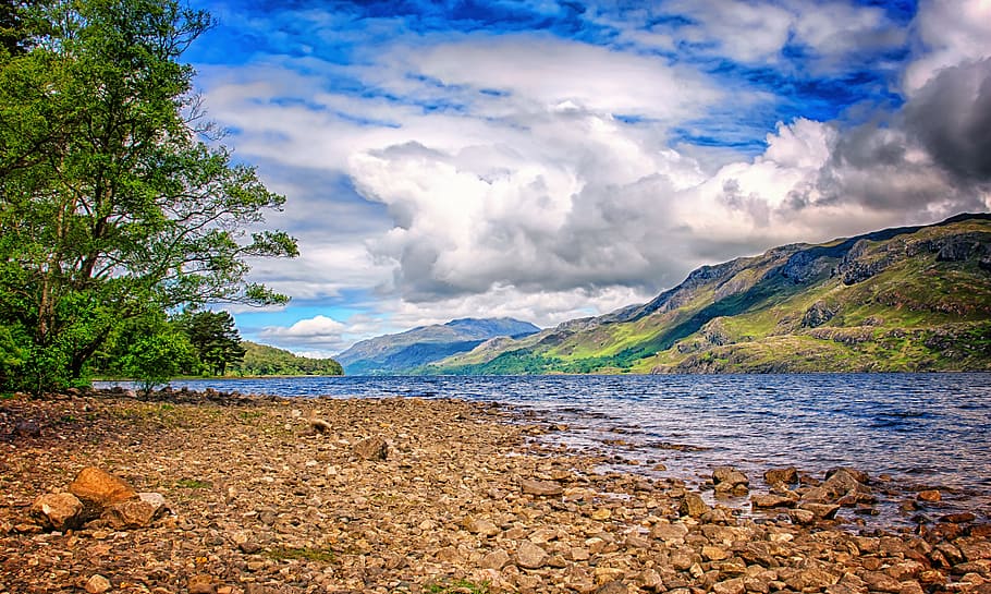 brown rocks, Landscape, River, Scotland, highlands and islands