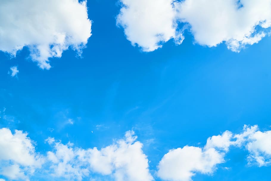blue sky and white clouds during daytime, weather, air, space, HD wallpaper