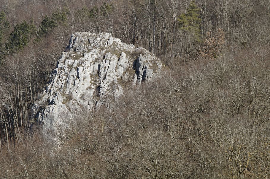 rock, limestone, swabian alb, landscape, kahl, wintry, winter, HD wallpaper