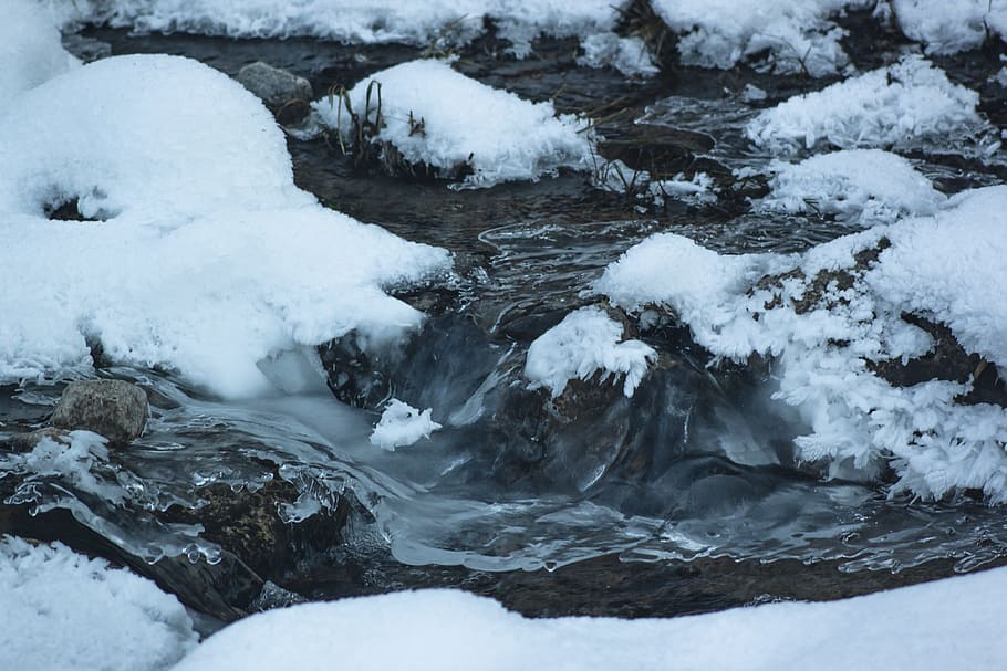 snow, winter, ice, coldly, frozen, spring, the picturesque HD wallpaper