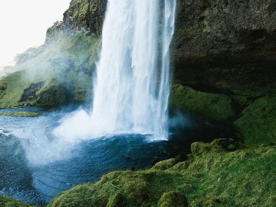 landscape photography of waterfalls during daytime, nature, river HD wallpaper