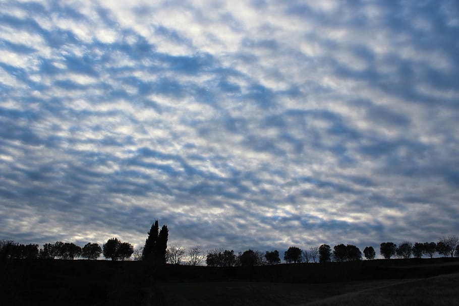 sky, clouds, landscape, sunset, backlight, contrast, horizon HD wallpaper