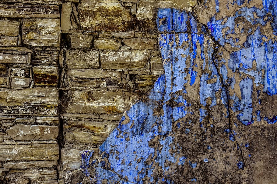 old, wall, stone, rough, crack, damaged, weathered, destroyed HD wallpaper
