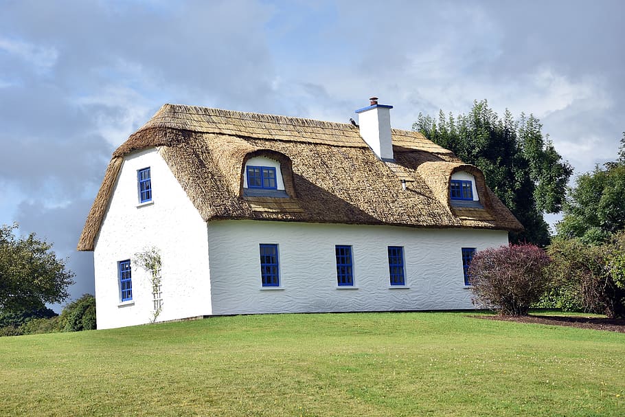 home, rush, architecture, grass, ireland, built structure, building exterior HD wallpaper