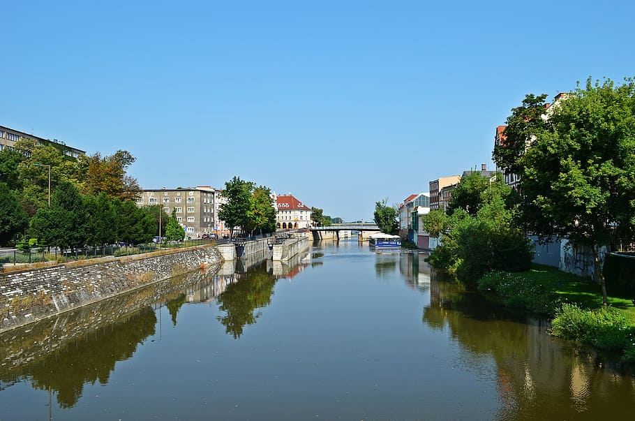landscape, panorama, view, tree, architecture, water, river HD wallpaper