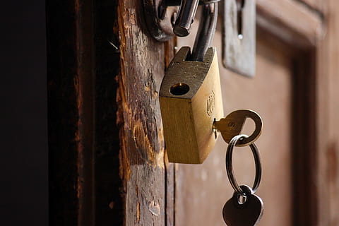 door, lock, security, old, rusty, iron, dark, architecture HD wallpaper