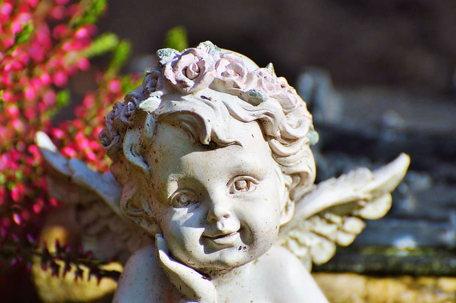 angel, sculpture, statue, angel figure, sleeping, stone sculpture