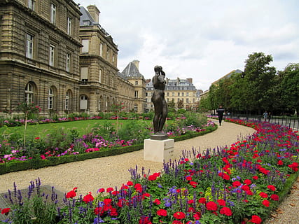 Luxembourg, Buildings, Structures, architecture, sidewalk, flowers HD wallpaper
