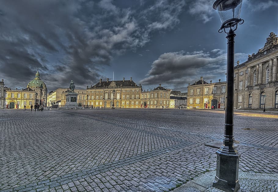 castle, clouds, engineer, architecture, amalienborg, copenhagen HD wallpaper