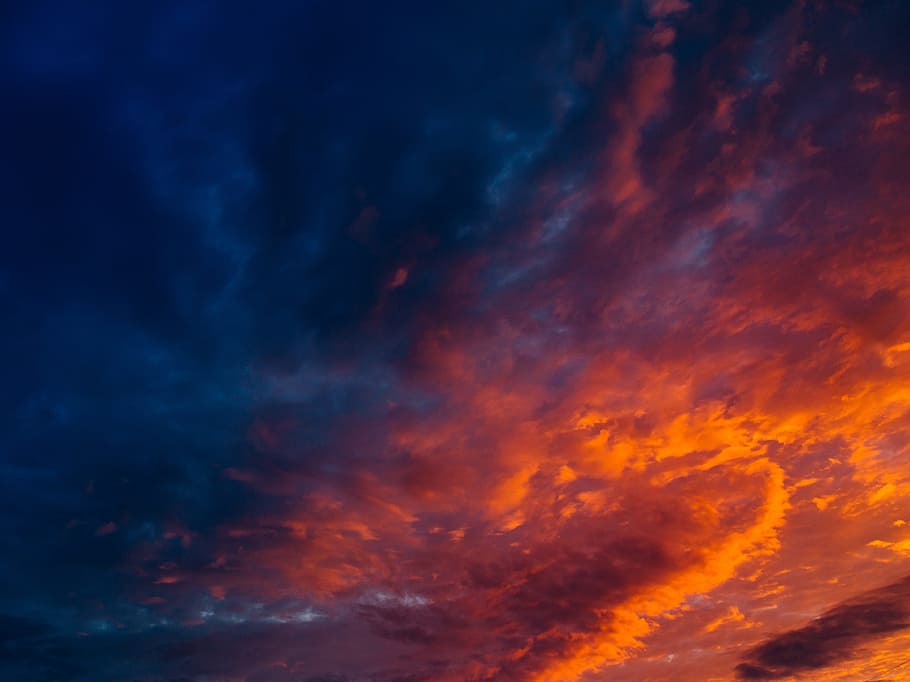 sunset, sky, orange, dusk, clouds, cloudy, night, evening, cloud - sky HD wallpaper