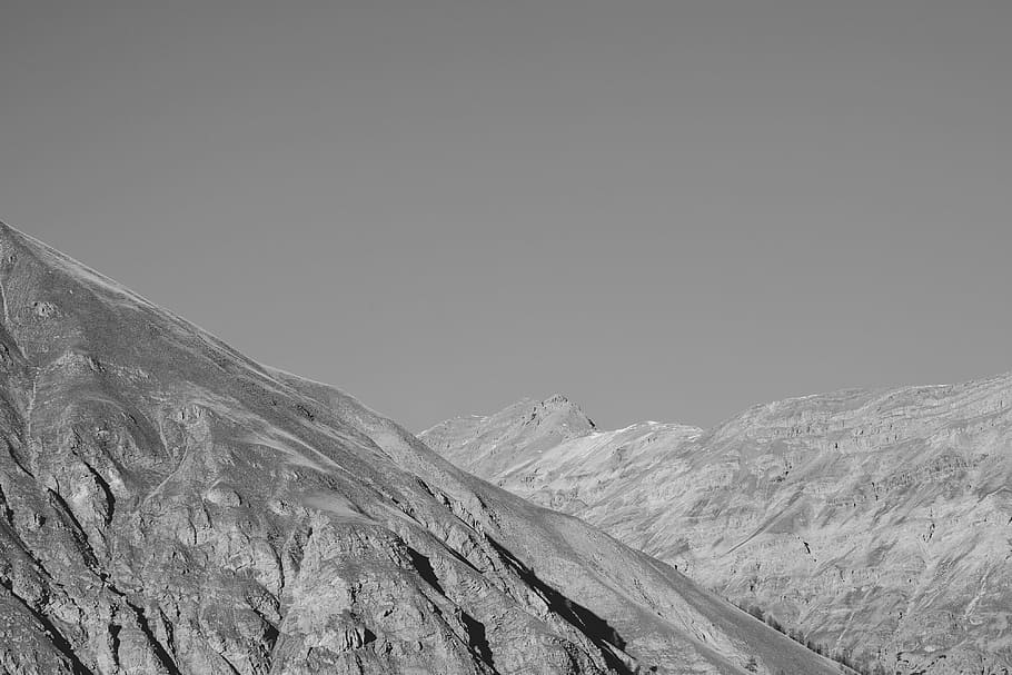 The Alps, Italy, black and White, landscape, mountain, snow, nature HD wallpaper