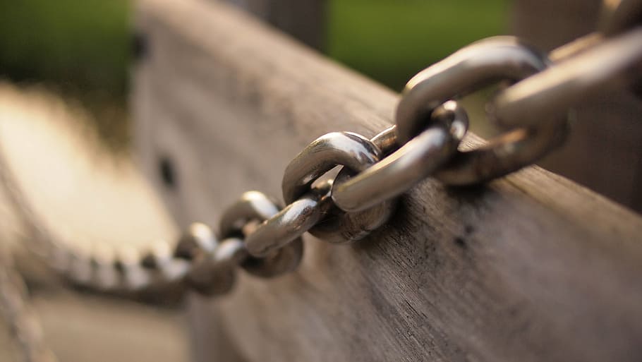 selective focus photography of chain, close, link, chains, links HD wallpaper