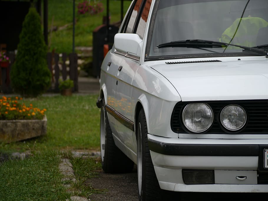 bmw, e28, white, car, old, land Vehicle, transportation, wheel HD wallpaper