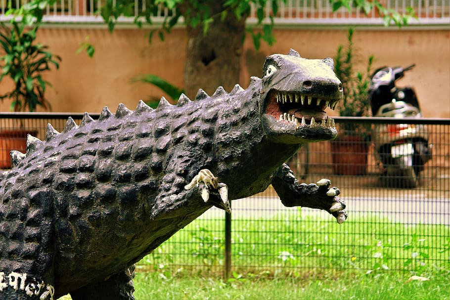 dinosaur, model, sculpture, realistic, scary, zoo, animal, animal themes HD wallpaper