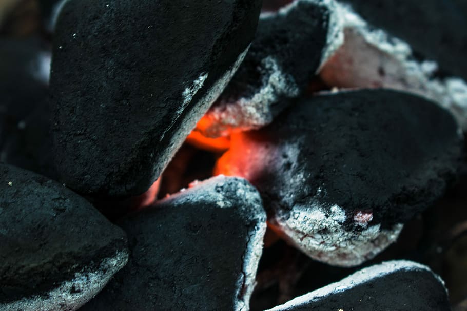 Charcoal, flaming charcoal, fire, flame, burning, heat - temperature HD wallpaper