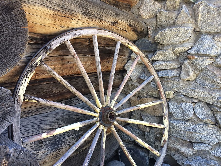Wagon Wheel, Mammoth, Old, no people, built structure, outdoors HD wallpaper