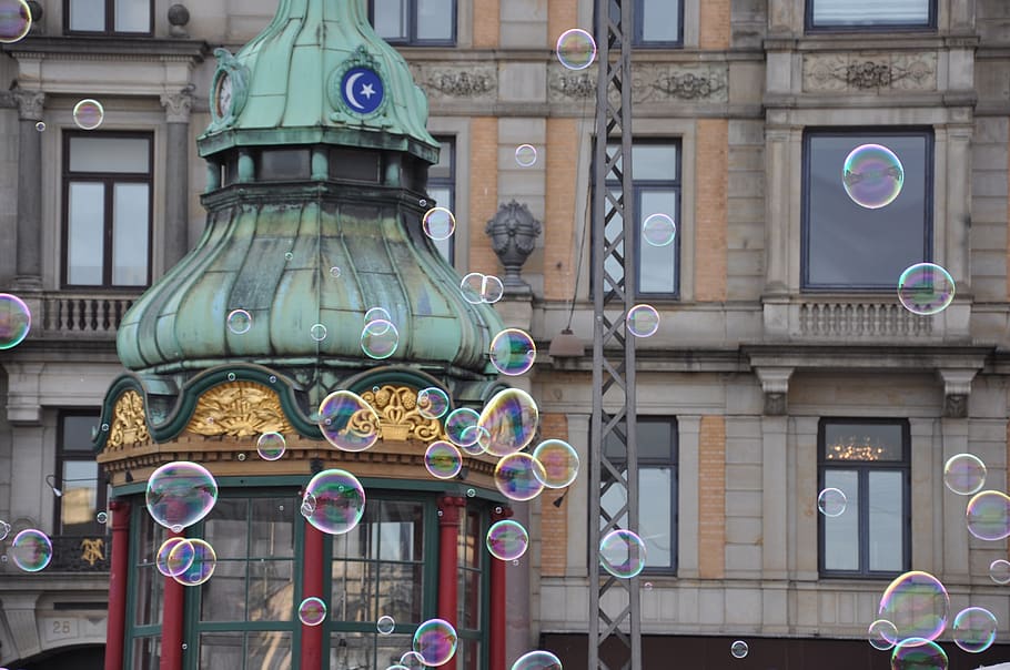 bubbles, copenhagen, windows, building exterior, architecture HD wallpaper