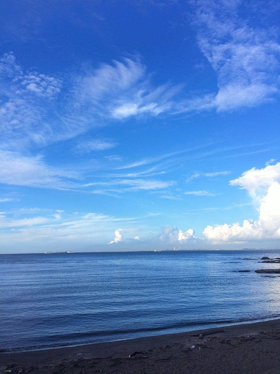 cloud, sky, flowing, typhoon, autumn, dramatic, blue sky, white cloud HD wallpaper