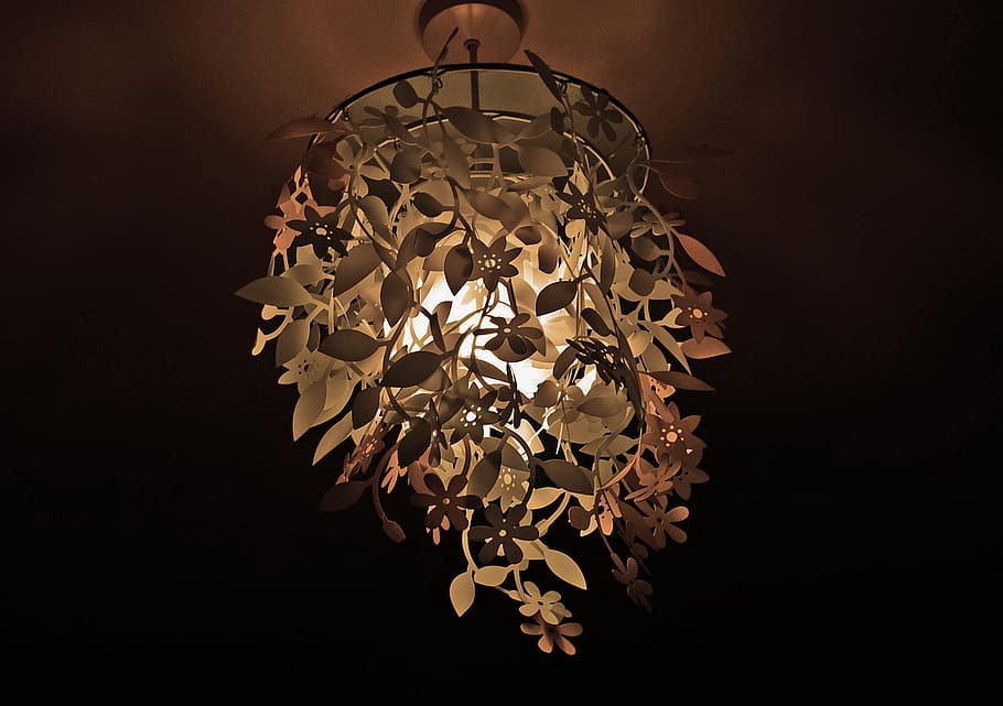 light, lamp, bulb, lantern, shine, night, illuminate, leaves HD wallpaper