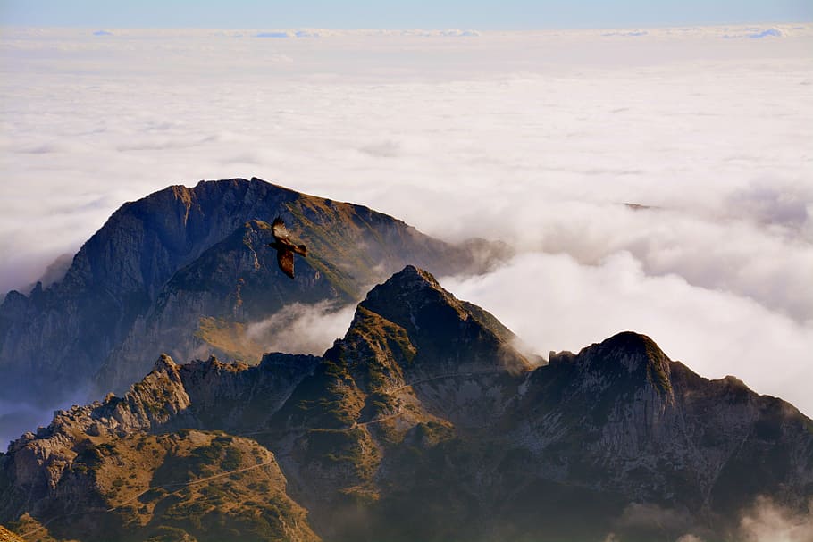 mountains, clouds, sky, landscape, tops, italy, carega, no people HD wallpaper