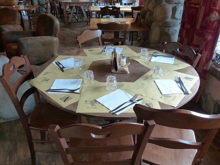 table, cover, gedeckter table, seat, inn, restaurant, cutlery HD wallpaper